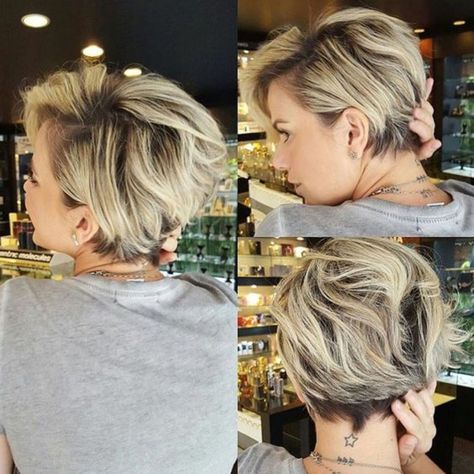 Blonde Pixie Bob With Dark Roots Blonde Balayage Bob, Balayage Bob, Natural Waves, Short Wavy, Penteado Cabelo Curto, Short Blonde, Haircuts For Fine Hair, Short Blonde Hair, Blonde Pixie