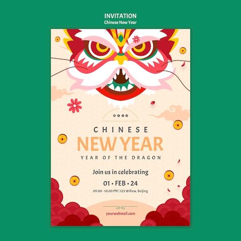 Free PSD chinese new year celebration i... | Free Psd #Freepik #freepsd #fun #holiday #event #celebration Chinese New Year Pubmat, Chinese New Year Card Design, New Year Invitation, New Year Card Design, Chinese New Year Celebration, New Year Post, Chinese New Year Poster, Autobiography Books, Chinese New Year Card