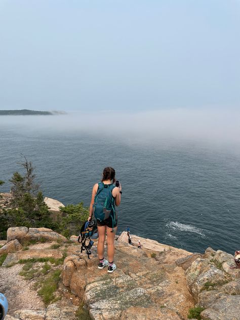 Acadia national park otter cliffs nature hike rock climb summer aesthetic Acadia National Park Aesthetic, Summer Hiking Aesthetic, Nature Hike, Rock Aesthetic, Summer Hike, Hiking Aesthetic, Nature Hikes, Acadia National Park, Granola Girl