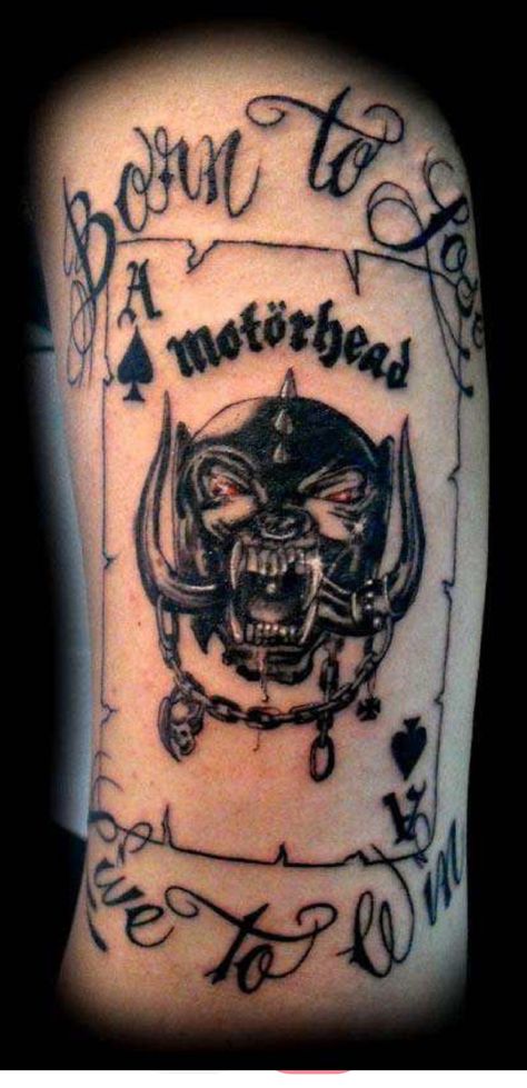 Motorhead Ace Of Spades Tattoo, Motorhead Tattoo Ideas, Lemmy Tattoo, Motorhead Tattoo, Metal Tattoos, Motorhead Ace Of Spades, Spades Tattoo, Small Traditional Tattoo, Ace Of Spades Tattoo