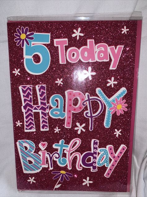 5th birthday card girl. Condition is "New". Dispatched with Royal Mail. These are lovely pink glitter 5th birthday cards to give to a girl. They come in 2 styles and measurements approx 19cm x 13xm. They are both £1.39 each. Style 1: 5 Today - Happy birthday Style 2: You're 5 birthday girl Happy 5th Birthday Girl, Happy Birthday Style, 5th Birthday Girls, Butterfly Art Drawing, Birthday Style, 5 Birthday, Happy 5th Birthday, Girl Birthday Cards, Birthday Background