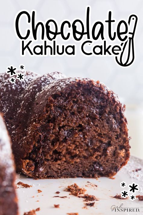 Just six ingredients and a quick stir to make this moist, rich chocolate Kahlua Cake Kailua Recipes, Kahlua Cake Recipe, Chocolate Kahlua Cake, Kahlua Cake, Kahlua Recipes, Lemon Cream Cheese Bars, Boozy Chocolate, German Chocolate Cake Mix, Boston Cream Pie