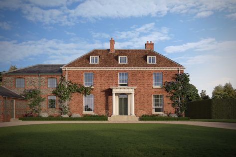 New Georgian Farmhouses - Ben Pentreath Ltd Georgian House Uk, Smaller Houses, Georgian Farmhouse, Georgian Houses, Modern Georgian, Queen Anne House, Ben Pentreath, Orchard House, Georgian Style Homes