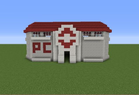 Minecraft Pokemon, Pokemon Center, Minecraft Blueprints, Minecraft Buildings, Minecraft Designs, Minecraft Houses, Cute Pokemon, Chevrolet Logo, Number One