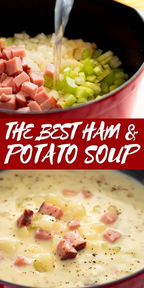 Healthy Ham And Potato Soup, Best Ham And Potato Soup, Meat Spaghetti, Healthy Ham, Summer Restaurant, Ham And Potato Soup, Ham Potato, Homemade Soup Recipe, Tasty Lunch