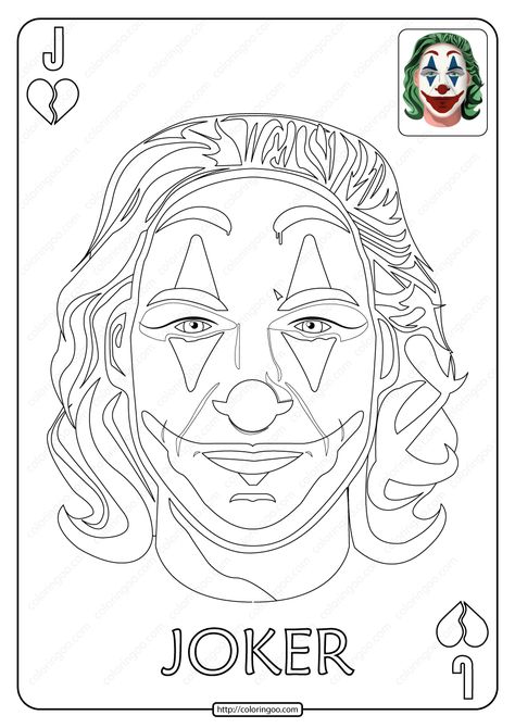 The Joker is a supervillain and the archenemy of Batman. He was first introduced in Batman #1 (Spring 1940) and has remained consistently popular. #printable #pdf #joker #jokercard #coloringpage #coloringbook #coloring #drawing #painting #batman Joker Outline Drawing, The Joker Drawing, Joker Coloring Pages, Joker Drawing Easy, Joker Art Drawing, Painting Pages, Joker Drawing, Hippie Drawing, Joker Cartoon