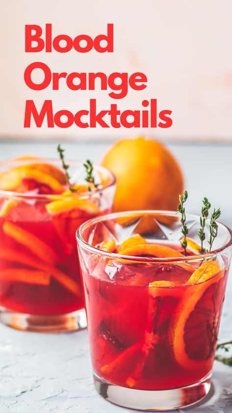 Blood Orange Mocktails Twilight Mocktails, Blood Orange Mocktail Recipes, Blood Orange Mocktail, Orange Mocktail Recipes, Twilight Cocktails, Orange Mocktail, Blood Orange Recipes, Mocktail Drinks, Ginger Fizz