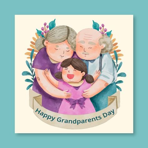 Grandparents Day Greeting Card, Business Card Icons, Happy Grandparents Day, Wedding Thanks, Kindergarden Activities, Id Card Template, Thank You Labels, Thanks Card, Greeting Card Template