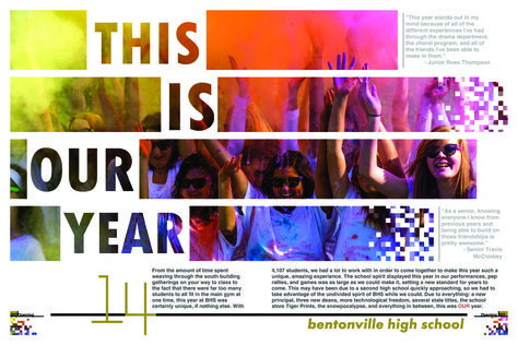 YTO DESIGN CONTEST 1ST PLACE // Adviser - Ace Horton, BentonVille High School [AR] #Jostens #DesignContest2014 Endsheets Yearbook, Yearbook Divider Pages, Yearbook Endsheets, Yearbook Inspiration, Yearbook Class, Yearbook Staff, Yearbook Spreads, 잡지 레이아웃, Yearbook Layouts