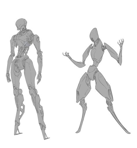 [̲̅D̲̅I̲̅є̲̅ ̲̅I̲̅ร̲̅ ̲̅т̲̅я̲̅υ̲̅є̲̅] Robot Design Sketch, Cyborgs Art, Alien Character, Humanoid Robot, Cool Robots, Arte Robot, Arte Cyberpunk, Poses References, Robot Design