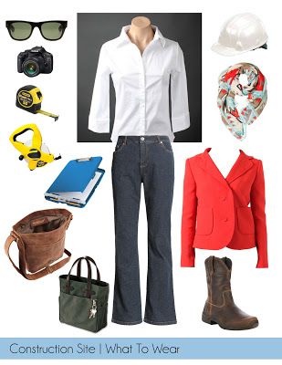 What to Wear - construction site, female  Womens construction site visit outfit Construction Work Outfit Women, Site Engineer Outfit Woman, Site Visit Outfit Construction, Construction Job Site Outfit Women, Construction Project Manager Outfit Women, Professional Construction Outfits Women, Women Contractors Outfit, Construction Female Outfit, Construction Project Manager Outfit