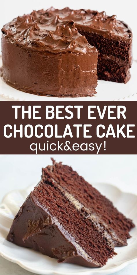 Best Ever Chocolate Cake, Dark Chocolate Cake Recipes, Classic Chocolate Cake, Best Chocolate Cake Recipe, Chocolate Cake Recipe Moist, Amazing Chocolate Cake Recipe, Homemade Chocolate Cake, Cake Layers, Chocolate Layer Cake