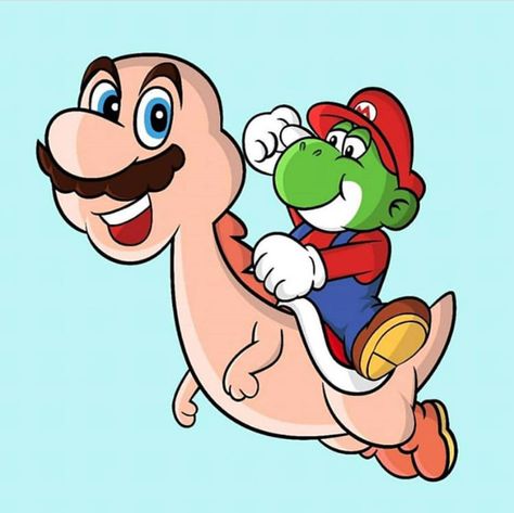 Mario and Yoshi face switch Mario Funny, Mario Memes, Mario Yoshi, Super Mario Art, Mario Art, Mario Brothers, Mario And Luigi, Very Funny Pictures, Geek Culture