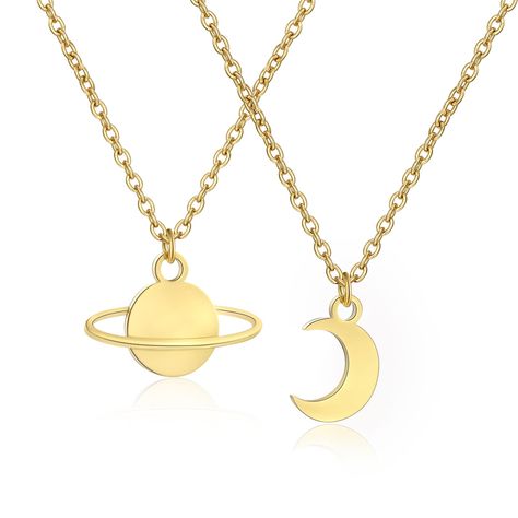 Moon And Saturn Necklace Taylor Swift, Moon And Saturn Jewelry, Moon And Saturn Outfit, Moon And Saturn Necklace, Bday Basket, Saturn Jewelry, Necklace Music, Taylor Merch, Saturn Necklace