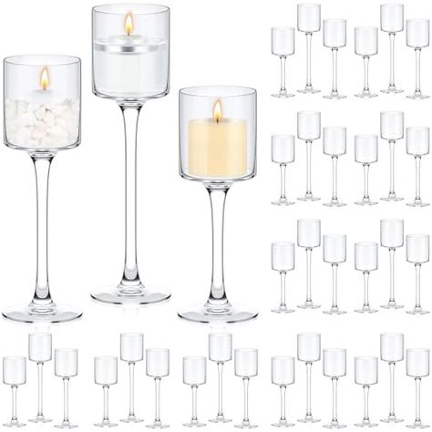 Tall Glass Candle Holders, Floating Candle Holders, Candle Table Centerpieces, Bathroom Table, Tea Light Candle Holders, Candle Types, Floating Candle, May Wedding, Wedding Renewal