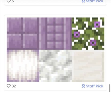 Minecraft Lavender Field, Pale Garden Minecraft, Minecraft Color Pallets, Minecraft Color Palette, Minecraft Palettes, Minecraft Block Palette, Minecraft Pallets, Block Pallets, Minecraft Brick