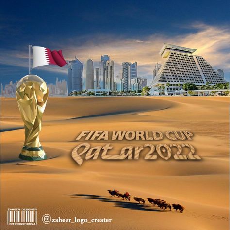 World Cup Countries, Photoshop Composites, Fifa Qatar, Tourism Design, Soccer Drawing, Football Cups, World Cup Qatar, 2022 Fifa World Cup, Cross Stitch Landscape