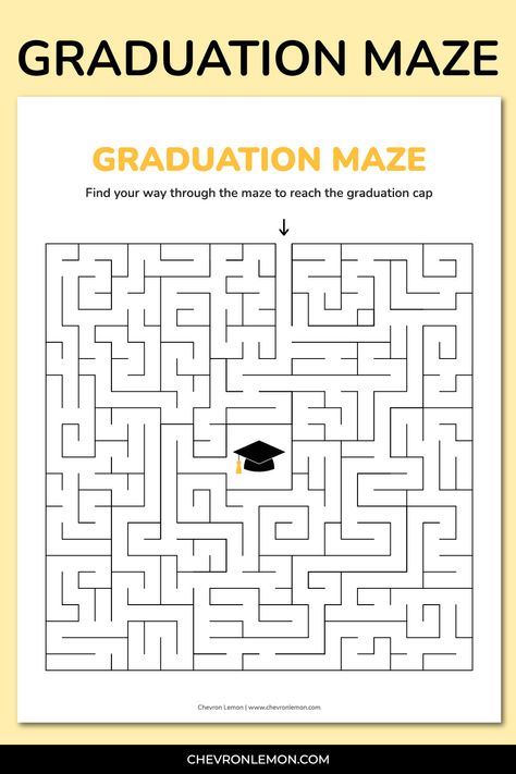 Free printable graduation maze Graduation Words, Elementary Graduation, Graduation Games, Graduation Party Games, Graduation Printables, Printable Mazes, Printable Games For Kids, Word Search Puzzles, Educational Activities For Kids