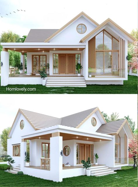 Home Designing, Small House Design Exterior, Building House Plans Designs, Casas The Sims 4, Model House Plan, Farmhouse Porch, Minimal House Design, Small House Design Plans, Architectural House Plans