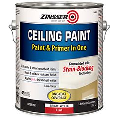 Zinsser® Water-Based Primer-Sealers Product Page Best Ceiling Paint, White Ceiling Paint, Exposed Basement Ceiling, Ceiling Paint, Basement Ceiling, Bathroom Ceiling, Paint Primer, White Ceiling, White Stain