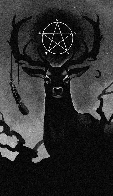 Witch Wallpaper, Pagan Art, Witchy Wallpaper, Deer Art, White Ash, Witch Art, Witch Aesthetic, Mythical Creatures Art, A Deer