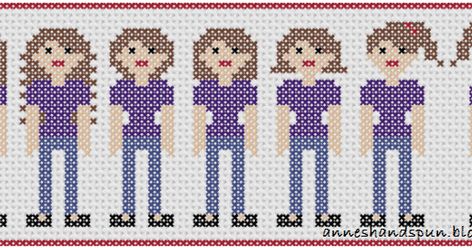 Free cross stitch pattern PDF with pixel people. Different hair styles, more to come soon! Stitch People Pattern, Cross Stitch People Family Portraits, Cross Stitch People, Pixel People, Counted Cross Stitch Patterns Free, Different Hair Styles, Portrait Cross Stitch, Stitch People, Free Cross Stitch Pattern