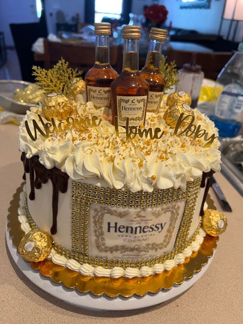 Custom Cakes For Men, Alcohol Cakes, Liquor Cakes, Alcohol Birthday Cake, Hennessy Cake, Hennessy Very Special Cognac, Liquor Cake, Alcohol Cake, Custom Birthday Cakes