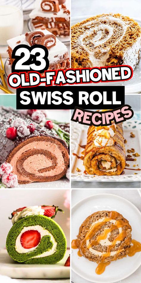 Best easy recipes for Swiss roll Homemade Hohos Swiss Rolls, Pumpkin Log Roll Recipe, Christmas Swiss Roll Cake Yule Log, Christmas Rolls Dessert, Holiday Swiss Roll Cake, Jelly Roll Recipes, Fall Cake Roll, Swiss Roll Recipes, Sweets For Christmas Desserts