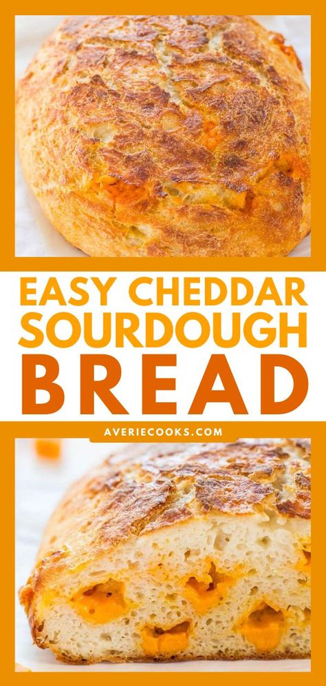 Easy Cheddar Sourdough Bread, bread recipes, breakfast ideas Sourdough Bread With Cheese, Homemade Cheesy Bread, Sourdough Cheese Bread, Homemade Cheese Bread, Cheddar Sourdough Bread, Cheese Sourdough Bread, Best Sourdough Bread, Fancy Bakery, Easy Sourdough Bread