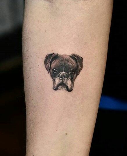 Boxer Dogs Tattoo, Small Boxer Dog Tattoos, Boxer Dog Ear Tattoo, Boxer Tattoo Dog, Boxer Dog Tattoo Ideas, Boxer Dog Tattoo, Boxer Tattoo, Brooklyn Tattoo, Tattoos For Dog Lovers