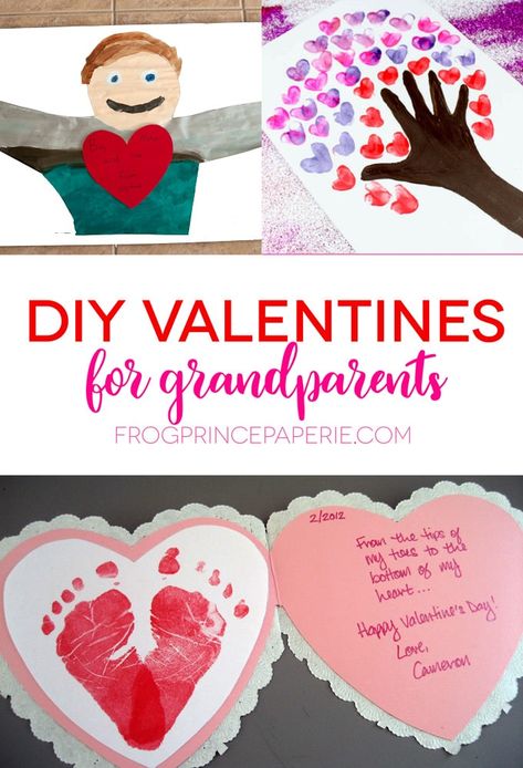 DIY Valentines for Grandparents Valentines For Grandparents, Toddler Valentine Cards, Grandparents Valentines, Baby Valentines Gifts, Gifts Grandparents, Valentine Gift For Dad, Toddler Valentine Crafts, Valentines Diy Kids, Valentines Day Cards Handmade