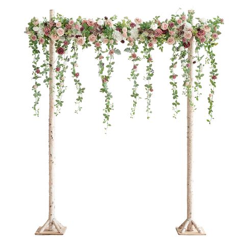 PRICES MAY VARY. COLOR INSPIRED: Create a vintage romance atmosphere with the pink inspiration of dusty rose and mauve. Capture your elegance spring wedding ceremony backdrop decorations with Ling's exquisite wedding arch flowers kit. FIT ON ARCH: Tailored for decorating 7ft W x 9ft H arch stand as photography show. 2 Floral swags curve hanging on the arch, measuring about 45" × 13" W. NEVER WILTED: Substitute for costly fresh flowers and greenery, providing over 70% budget saving. Mainly crafte Diy Wedding Arch Flowers, Ceremony Arch Flowers, Hunters Wedding, Flower Garland Backdrop, Green Ceremony, Alter Ideas, Ceremony Arbor, Wildflower Party, Floral Swags