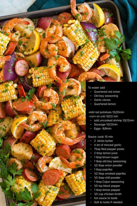 Ole Bay Seasoning Recipes, Seafood Boil Sides, Easy Seafood Boil Recipes, Shrimp Boil Recipe Old Bay, Old Bay Seasoning Recipe, Seafood Sauces, Seafood Boil Seasoning, Cajun Boil, Cajun Seafood Boil