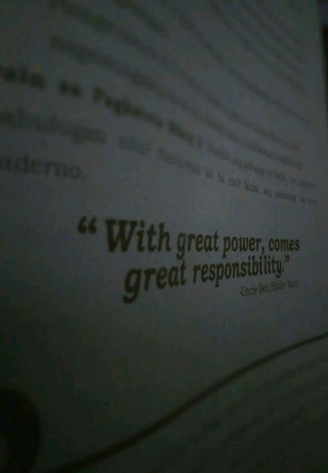 with great power, comes great responsiblity Great Power Comes Great Responsibility Tattoo, Spider Man Wallpaper With Great Power Comes Great Responsibility, With Great Power Comes Responsibility Wallpaper, With Great Power Comes Responsibility Tattoo, Spiderman Quotes Inspirational, With Great Power Comes Responsibility, Jack Aesthetic, Spider Man Quotes, What Is A Hero