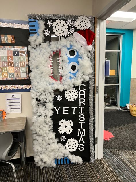 Yeti Door Decorations For School, Classroom Door Christmas, Door Christmas Decor, Classroom Door Decor, School Door Decorations, Door Decorations Classroom, Classroom Door, Third Grade, Door Decor