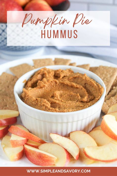 Pumpkin Pie Hummus Recipe Dip With Graham Crackers, Pumpkin Pie Hummus, Pumpkin Hummus Recipe, Sweet Dip, Dessert Hummus, Easy To Make Snacks, Pumpkin Hummus, Frozen Pumpkin, Homemade Pumpkin Puree