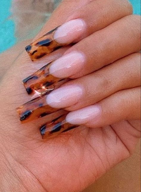 Turtle Print Nails, Gel Nails Shape, Tortoise Shell Nails, Black Acrylic Nails, Gel Nails Diy, Cute Acrylic Nail Designs, Nails Only, Coffin Nails Long, Turtle Shell