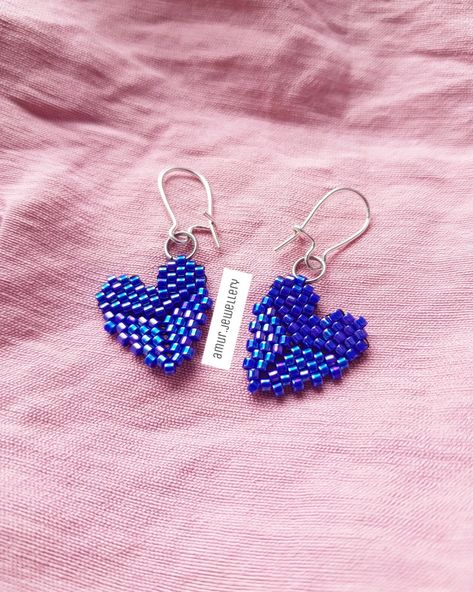 Brick Stitch Pattern Earring, Beautiful Beaded Earring, Beaded Jewelry Earrings, Copper Wire Jewelry, Beading Jewelery, Brick Stitch Earrings, Brick Stitch Pattern, Seed Bead Patterns, Handmade Beaded Jewelry