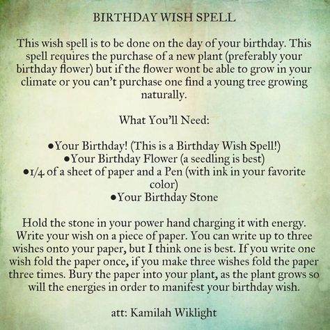 Birthday Wish Spell Birthday Rituals Wicca, Spells For Birthday, Witchy Birthday Ritual, Birthday Spells And Rituals, Spells To Do On Your Birthday, Witchcraft Birthday Spells, Witch Birthday Wishes, Birthday Magic Spell, Birthday Rituals Magick