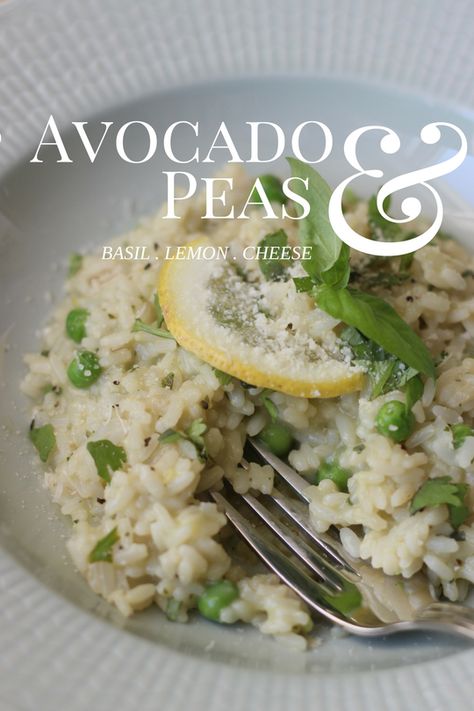 Risotto Peas, Peas Risotto, Recipe Risotto, Risotto Recipe, Risotto Recipes, Peas, Basil, Food To Make, Avocado