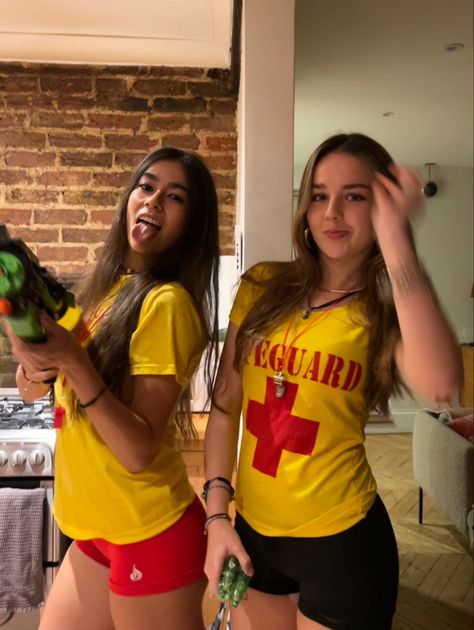 halloween costume duo idea lifeguards outfit Lifeguard Halloween, Country Life Photography, Halloween Costume Duo, Lifeguard Outfit, Lifeguard Costume, Costume Duo, Halloween Duos, Duo Costumes, Social Themes