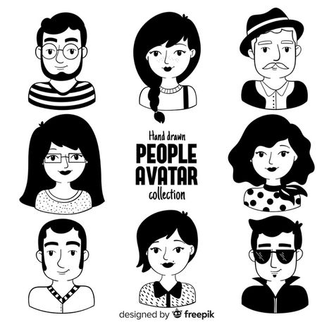 People Avatar, Drawn People, Portrait Illustrator, Doodle People, Wolf Poster, 얼굴 그리기, Cartoon People, 캐릭터 드로잉, Cartoon Faces