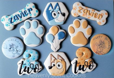 Bluey Cartoon Royal Icing Cookies, Bluey 1st Birthday Cookies, Bluey Bingo Cookies, Bluey 2nd Birthday Cookies, Bluey Themed Cookies, Bluey Cookies Birthday, Bluey Cookie Ideas, Bluey Cookies For Boys, Bluey Cookies For Girl