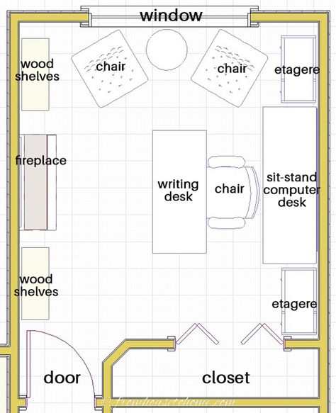 Office Layout Feng Shui, Feng Shui Office Layout, Home Office Layout Ideas, Small Office Layout, Office Layout Plan, Blue Home Offices, Office With Fireplace, 2023 Apartment, Office Decoration Ideas