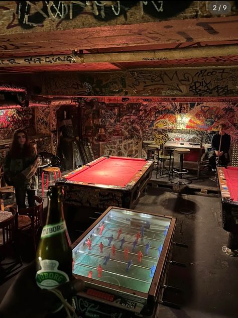 Photo creds to @urfavoritemudblood on tiktok!! aesthetic bar, messy, cepenhagen, vibes, night out, Floss bar, graffiti Smoky Bar Aesthetic, Great American Bar Scene, Grunge Bar Aesthetic, Underground Bar Aesthetic, Grindhouse Aesthetic, College Bar Aesthetic, Country Bar Aesthetic, Old Bar Aesthetic, Dive Bar Aesthetic