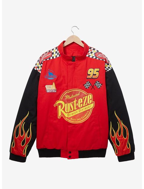 Disney Pixar Cars Lightning McQueen Racing Jacket - BoxLunch Exclusive | BoxLunch Lightning Mcqueen Racing Jacket, Lighting Mcqueen Jacket, Lightning Mcqueen Jacket, Atheistic Outfits, Lightning Mcqueen Outfit, Lightning Mcqueen Racing, Lightning Mcqueen Costume, Mcqueen Outfit, Black Panther Helmet