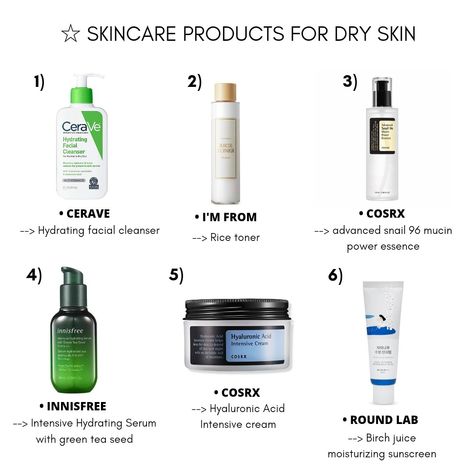 Glowy Face Skin Care, Dry Skin Korean Skincare Routine, Korean Products For Dry Skin, Korean Dry Skin Care Routine, Korean Skin Care Dry Skin, Kpop Skincare Products, Glass Skin Routine For Dry Skin, Dry Skin Korean Skincare, Wonyoung Skincare Products