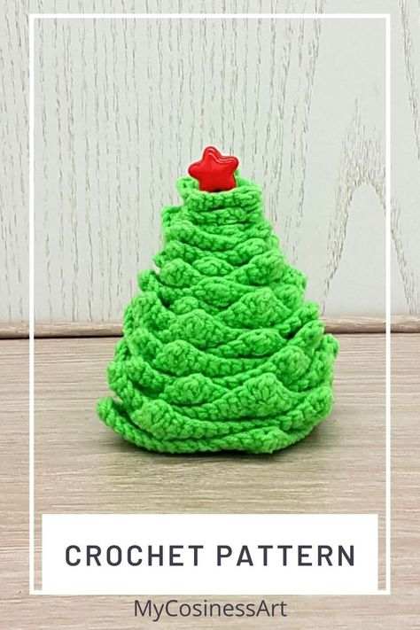 The finished product is 3.34 inches / 8,5 cm tall. (Size depends on the hook and yarn you work with). 3) The Christmas tree is the main symbol of the New Year. #mycosinessart #Christmastree Crochet Tree Pattern, Crochet Christmas Tree Pattern, Christmas Tree Crochet Pattern, Tree Crochet Pattern, Whimsical Crochet, Christmas Tree Crochet, Crochet Guide, Crochet Christmas Trees Pattern, Christmas Diy Kit