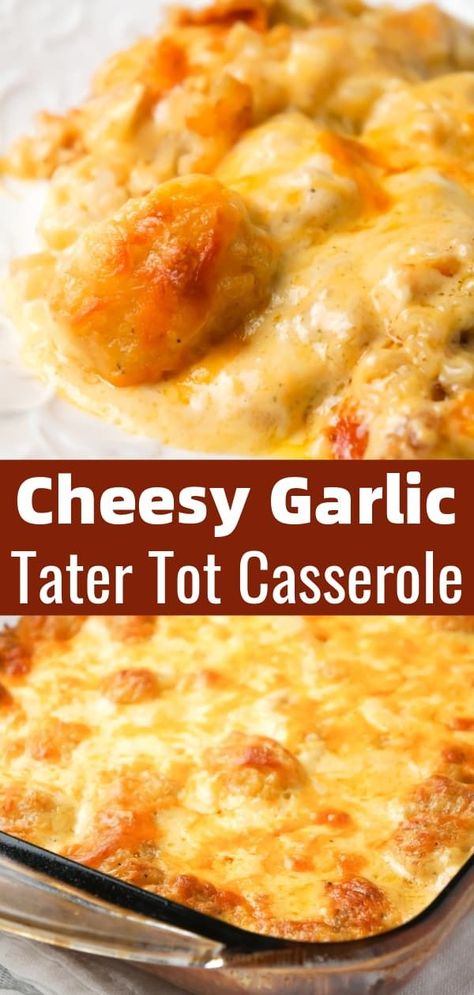 Tater Tot Au Gratin, Tator Tot Casserole With Cheese Soup, Tater Tot Hashbrown Casserole, Tater Tot Mac And Cheese, Tater Tot Cheese Casserole, Mac And Cheese Tater Tot Casserole, Hashbrown Casserole With Tater Tots, Cheesy Tater Tot Casserole No Meat, Tater Tot Cheesy Potatoes