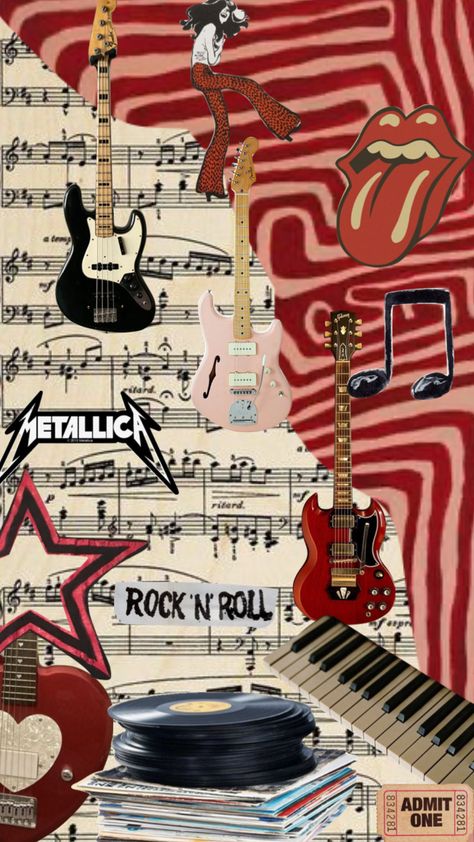 #rocker #musiclover #aesthetic #moodboard #collage #rockgf Rock N Roll Collage, Rock N Roll Aesthetic Bedroom, Aesthetic Bedroom Vintage, Rock N Roll Aesthetic, Moodboard Collage, Aesthetic Moodboard, Rock Concert, Bedroom Vintage, Admit One